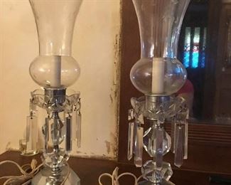 Vintage lead crystal lamps