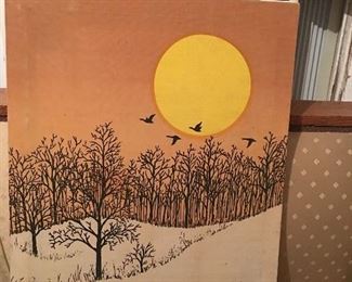 Vintage fabric screen print