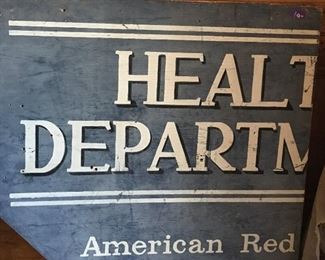 A rescued part of history! A good portion of a sign that reads Health Department American Red