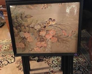 Beautiful Vintage Birds and Floral TV Tray set of 4