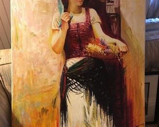 Girl working painted by Wiliam Jennings 2009
