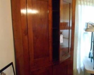 Hand made cherry corner china cupboard