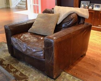 Restoration Hardware leather club chair