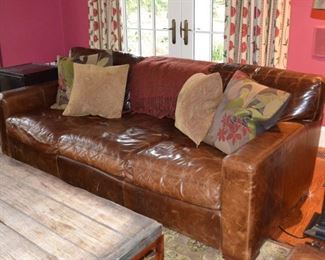 Restoration Hardware leather sofa