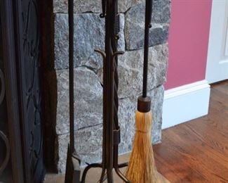 Iron fireplace tools