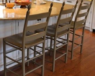 Set of 3 painted counter stools