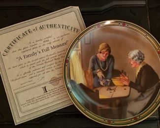 Norman Rockwell Collection Plate with Certificate of Authenticity