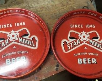 Two Vintage Heavy "Star Model" Beer Trays in excellent condition.