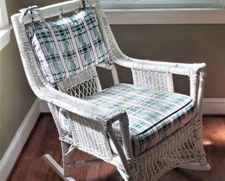White Wicker Rocker - View two