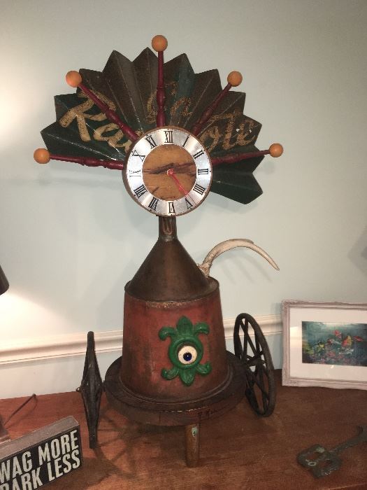 Fantastic funky clock. This won the show at a local arts festival.