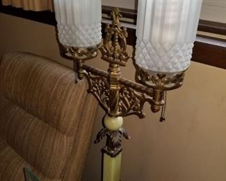 Vintage marble and brass lamp
