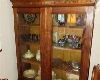 Walnut display cabinet 