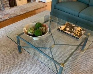 Metal and Glass Top Coffee Table....can be painted to the color of your choice.