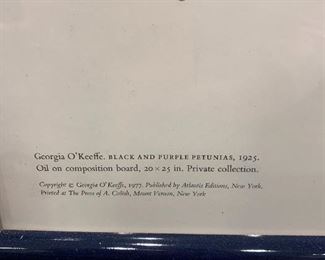 Georgia O'Keefee - Black & Purple Petunias 