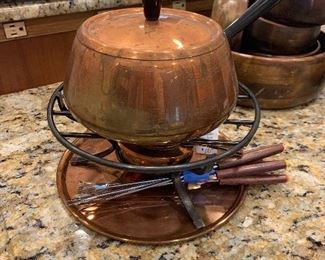Vintage Copper Fondue Pot