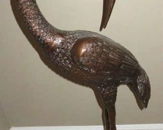 Heavy Metal Heron Crane Sculpture