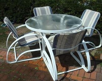 metal patio furniture set.