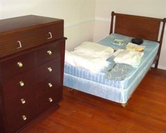 Vintage twin bed.