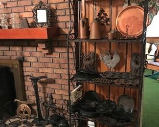Cast Iron Items. Skillets, Trivets, baking Pans, etc. Check the Basement for large pieces of Cast Iron. (Pictures will be posted soon)