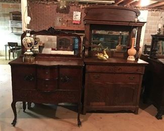 Antique Servers, Buffets and Bars.