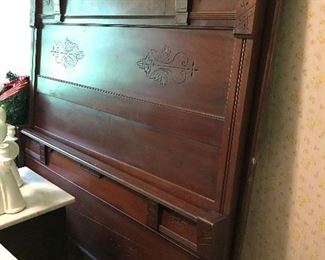 East Lake- 1800's beautiful condition Headboard and Foot board and side rails.