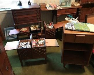 Sewing Items, Sewing Cabinet, Notions, etc.