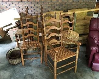 Cane Ladder back chairs