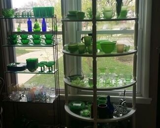 Green glass! Fire King jadeite, emerald glass, green depression glass, more