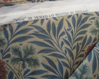 Many yards of William Morris Fabric, Vine pattern.