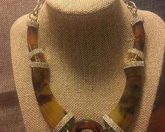 Fine Tortoiseshell & Lucite Designer Necklace