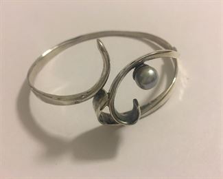 Sterling Silver Mid Century Bracelet Cuff