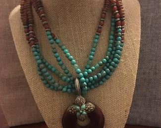 Fine Turquoise Genuine Gemstone Necklace 