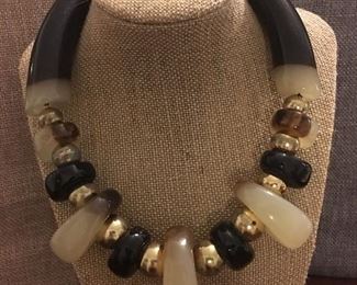 Tribal & Gold Statement Necklace 