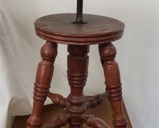 Antique Oak Claw Foot & Ball Piano Stool
