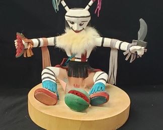 Sitting Clown Navajo Kachina
