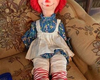#16	raggedy Anne plastic moving mouth doll Merrill co 	 $40.00 
