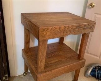 #20	butcher block island on wheels 24x17x32 note not solid top 	 $75.00 
