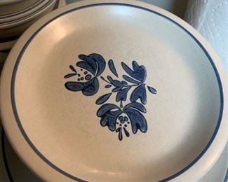#36	blue Pfaltz craft china 8 cups/saucer, 7 plates 7 salad, 6 bowls place setting 	 $75.00 
