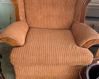 #39	rust club chair w wing back button back 	 $40.00 
