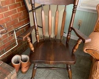 #38	wood arm chair 	 $30.00 
