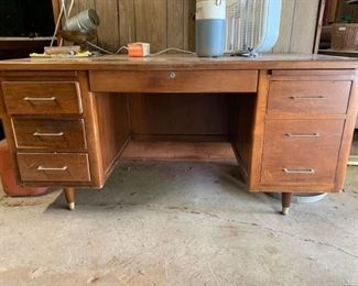 #66	old oak desk 6 drawers 	 $75.00 

