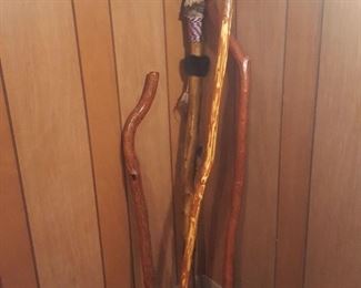 Hand-made canes and walking sticks