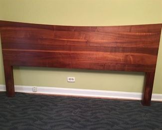 Solid teak king-size Danish Modern headboard
