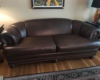 Brown leather sofa located 8 minutes away in Arlington Heights