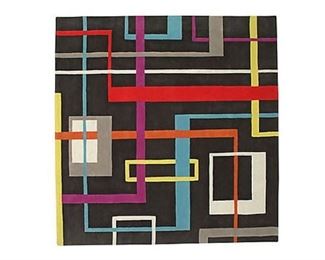 Raju Peddada 100% New Zealand wool rug, hand tufted and hand knotted in India