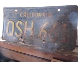 Rusty old CA license plate