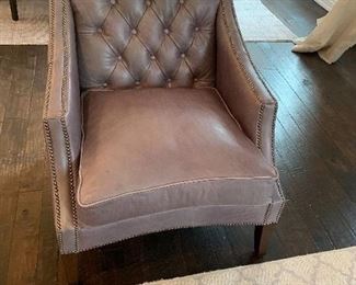 1 brand new henredon chairs in custom top grain leather 