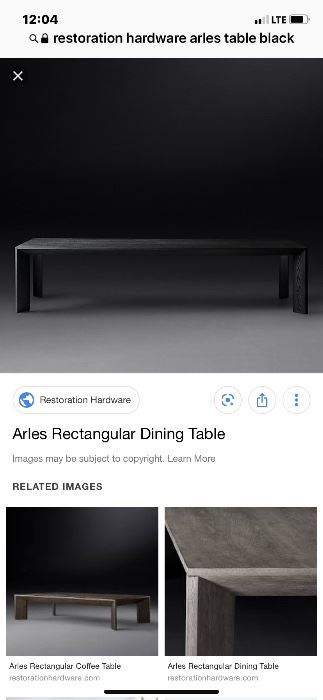 Brand new 96 inch Arles table restoration hardware 