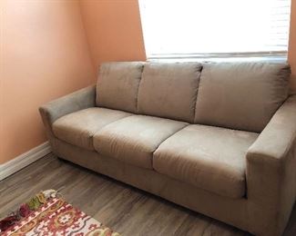 VERY NICE NEUTRAL SOFA WITH PULL OUT BED 