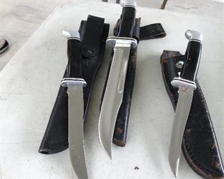 Buck 105, Buck 120, Buck 121 with Original Sheaths
